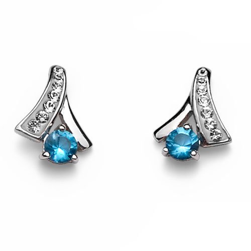 Cercei de argint cu cristale Swarovski Oliver Weber Nice Blue