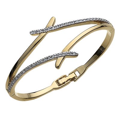 Brățară cu cristale Swarovski Oliver Weber Divide Gold 32022G