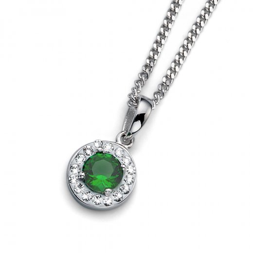 Pandantiv cu cristale Swarovski Oliver Weber Clear Green 61112GRE