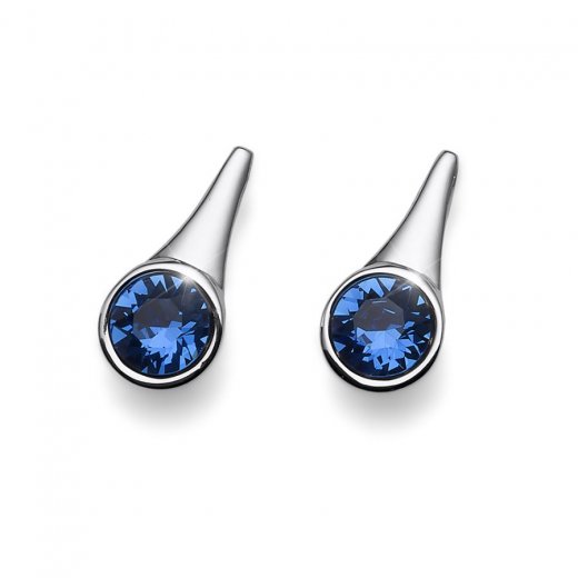 Cercei cu cristale Swarovski Oliver Weber Duo Blue 22573-BLU