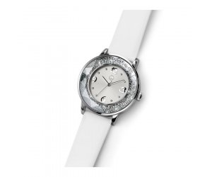 Ceas de damă cu cristale Swarovski Oliver Weber Dubai Steel White 65041-001