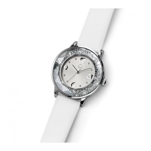Ceas de damă cu cristale Swarovski Oliver Weber Dubai Steel White 65041-001