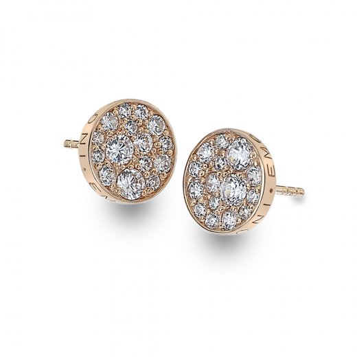 Cercei de argint HOT DIAMONDS Emozioni Scintilla Rose Gold DE457