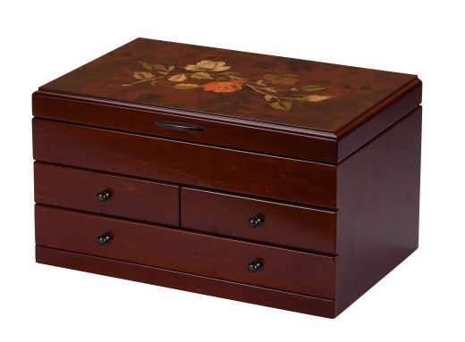 Casetă bijuterii din lemn Mele&Co. Ulrica Floral Mahogany Range