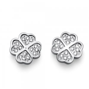 Cercei cu cristale Swarovski Oliver Weber Fourleaf crystal
