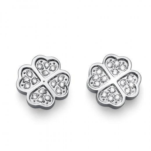 Cercei cu cristale Swarovski Oliver Weber Fourleaf crystal