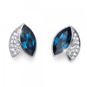 Cercei cu cristale Swarovski Oliver Weber Leaf blue