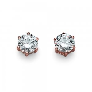 Cercei cu cristale Swarovski Oliver Weber Brilliance Medium rosegold crystal