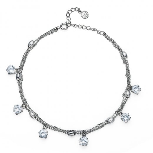 Brățară pentru picior cu cristale Swarovski Oliver Weber Dots crystal