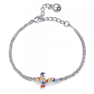 Brățară cu cristale Swarovski Oliver Weber Gaudi Croix multicolor