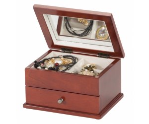 Casetă bijuterii din lemn Mele&Co. Lindsay Floral Mahogany