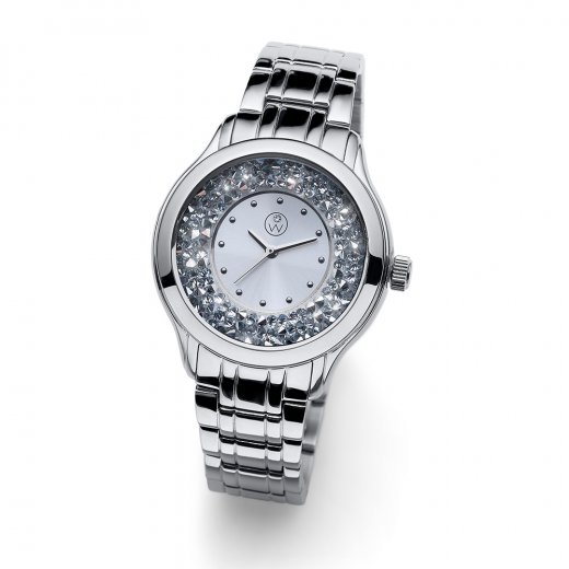 Ceas de damă cu cristale Swarovski Oliver Weber Rocks Steelband