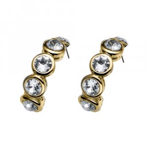 Cercei cu cristale Swarovski Oliver Weber Tennis gold crystal