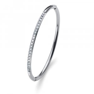 Brățară cu cristale Swarovski Oliver Weber Plain Steel