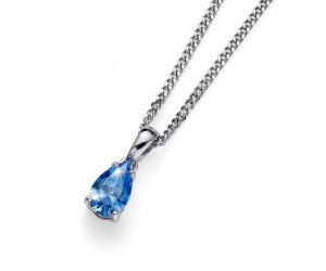 Pandantiv din argint cu cristale Swarovski Oliver Weber Pear blue
