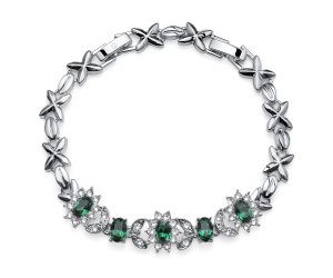 Brățară cu cristale Swaroski Oliver Weber Princess emerald