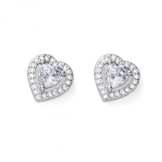 Cercei de argint cu cristale Swarovski Oliver Weber Forever white