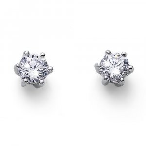 Cercei de argint cu cristale Swarovski Oliver Weber Brilliance M CZ WHI