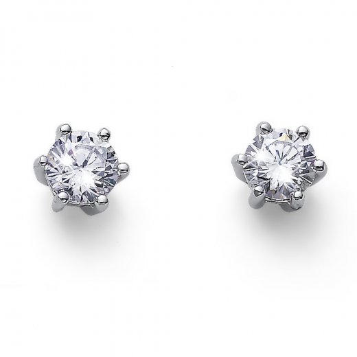 Cercei de argint cu cristale Swarovski Oliver Weber Brilliance M CZ WHI
