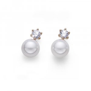 Cercei cu cristale Swarovski Oliver Weber Focus GP CZ white pearl