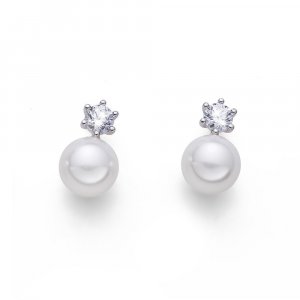 Cercei cu cristale Swarovski Oliver Weber Focus RH CZ white pearl
