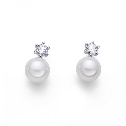 Cercei cu cristale Swarovski Oliver Weber Focus RH CZ white pearl