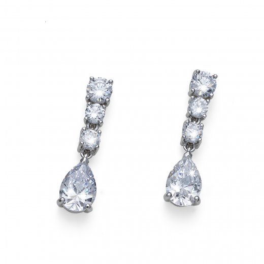 Cercei de argint cu zirconiu Oliver Weber Genuine Drop